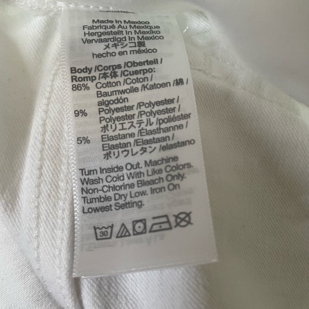 NWT Madewell Kick Out Crop Jeans‎ in Pure White Size 26 - Picture 8 of 12